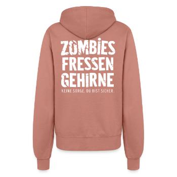 Zombies eat brains - Women’s Hooded Jacket - dusky rose - Back - Maraike (178cm)