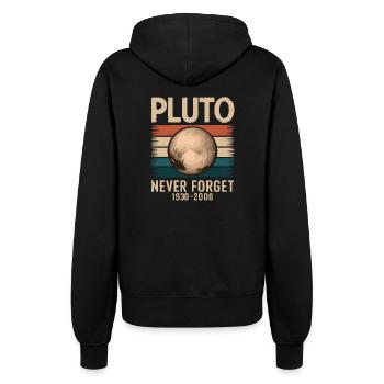 Never forget Pluto - Frauen Kapuzenjacke - Schwarz - Hinten - Maraike (178cm)