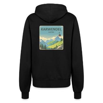 Karwendel retro cable car - Women’s Hooded Jacket - black - Back - Maraike (178cm)