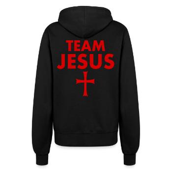 Team jesus kreuz - Frauen Kapuzenjacke - Schwarz - Hinten - Maraike (178cm)