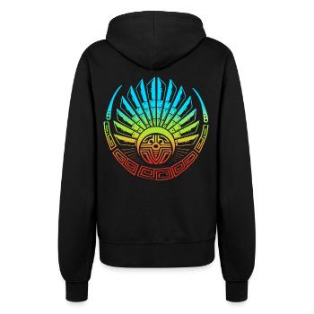 aztec Maya kalender Inka - Frauen Kapuzenjacke - Schwarz - Hinten - Maraike (178cm)