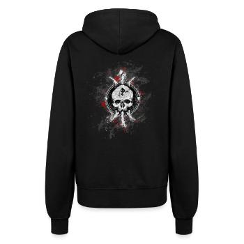 Gothic Tod Totenkopf Paint Splatter Art - Frauen Kapuzenjacke - Schwarz - Hinten - Maraike (178cm)