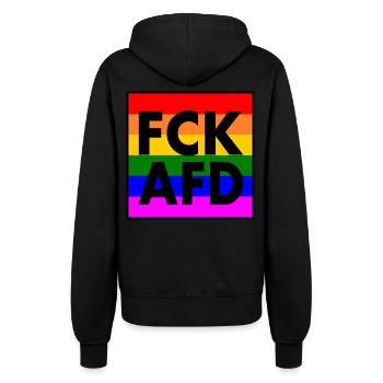 Fck afd - Women’s Hooded Jacket - black - Back - Maraike (178cm)