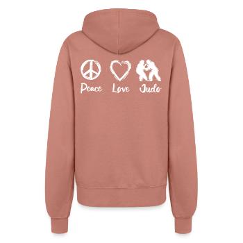 Judo Saying - Women’s Hooded Jacket - dusky rose - Back - Maraike (178cm)