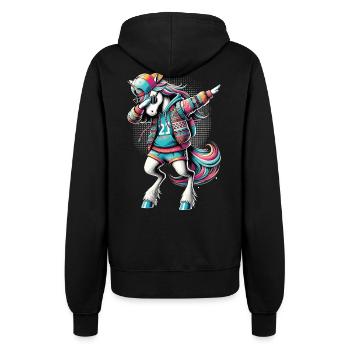 Cool Unicorn Dabbing Shirt for Girls - Women’s Hooded Jacket - black - Back - Maraike (178cm)