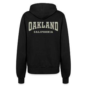 Oakland Kalifornien Typografie T-Shirt - Frauen Kapuzenjacke - Schwarz - Hinten - Maraike (178cm)