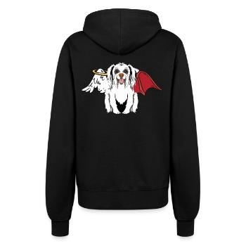 Höllen Hund Engel Teufel himmlisch teuflisch Hunde - Frauen Kapuzenjacke - Schwarz - Hinten - Maraike (178cm)