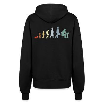 Vintage Schach Evolution - Frauen Kapuzenjacke - Schwarz - Hinten - Maraike (178cm)