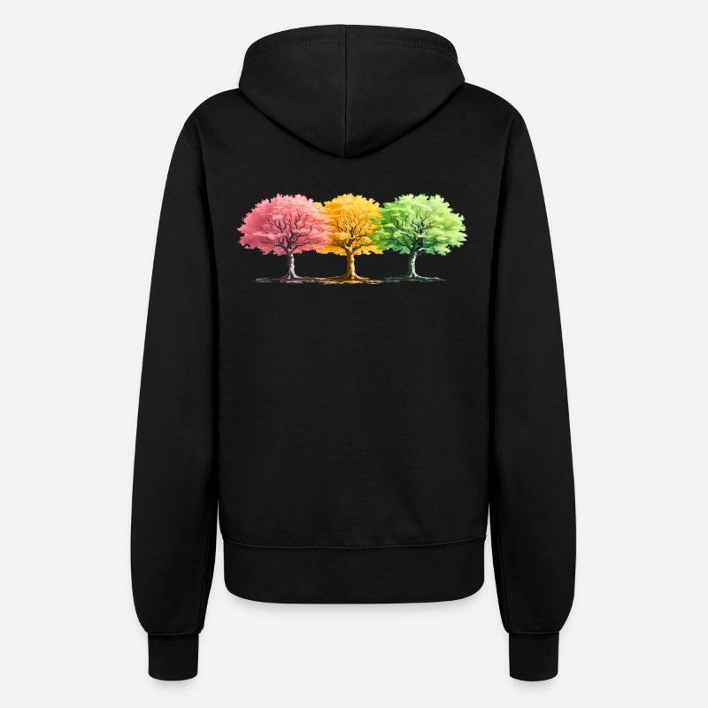 Trees Colorful Fantasy Forest - Women’s Hooded Jacket - black