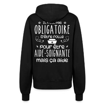 Folle et aide-soignante Humour Aide-soignante - Veste à capuche Femme - noir - Dos - Maraike (178cm)