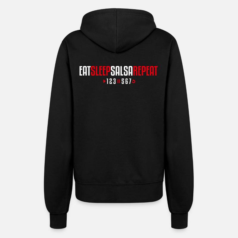 Eat Sleep Salsa Repeat – 123-567 - Women’s Hooded Jacket - black