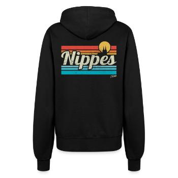 Nippes Veedel Köln Viertel Retro Vintage Surfer - Frauen Kapuzenjacke - Schwarz - Hinten - Maraike (178cm)
