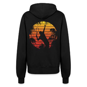 Retro Tennis - Frauen Kapuzenjacke - Schwarz - Hinten - Maraike (178cm)