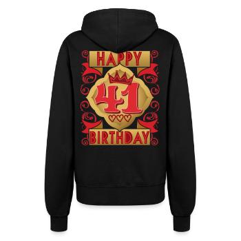 41. Geburtstag 41 Jahre alt Spruch, Vintage-Design - Frauen Kapuzenjacke - Schwarz - Hinten - Maraike (178cm)