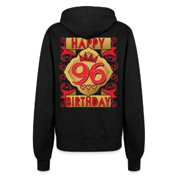 96. Geburtstag 96 Jahre alt Spruch, Vintage-Design - Frauen Kapuzenjacke - Schwarz - Hinten - Maraike (178cm)