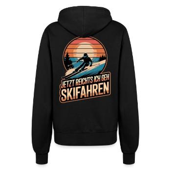 Jetzt Reichts Ich Geh Skifahren Retro Skifahrer - Frauen Kapuzenjacke - Schwarz - Hinten - Maraike (178cm)