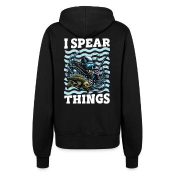 Spearfishing I Spear Things Freedive Spearfisher - Frauen Kapuzenjacke - Schwarz - Hinten - Maraike (178cm)