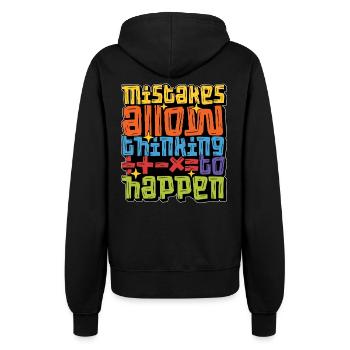 Mathematician Mistakes Allow Thinking Mathematics - Women’s Hooded Jacket - black - Back - Maraike (178cm)