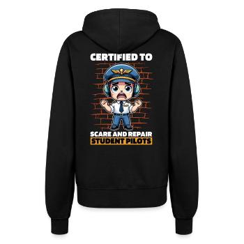 Flight Instructor Certified To Scare Pilot School - Women’s Hooded Jacket - black - Back - Maraike (178cm)