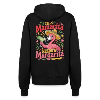 Mamacita Margarita Flamingo Shirt - Frauen Kapuzenjacke - Schwarz - Hinten - Maraike (178cm)