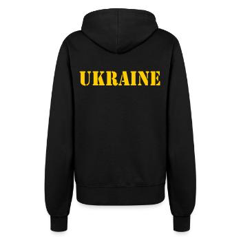 Ukraine - Frauen Kapuzenjacke - Schwarz - Hinten - Maraike (178cm)