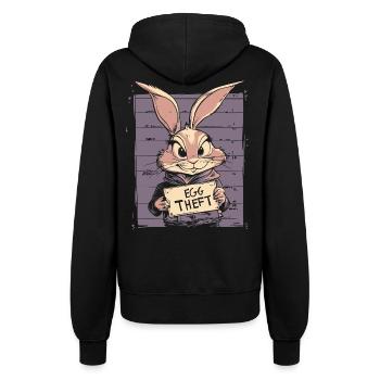 Hase Eierdieb Osterhase Mugshot Polizeifoto Ostern - Frauen Kapuzenjacke - Schwarz - Hinten - Maraike (178cm)