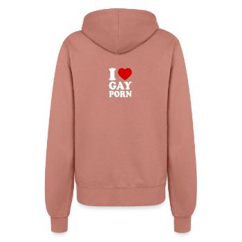 I love gay porn - Frauen Kapuzenjacke - Altrosa - Hinten - Maraike (178cm)