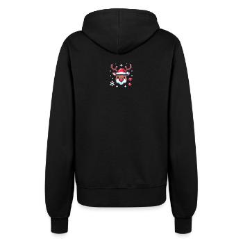 8 Bit Christmas Reindeer Head - Women’s Hooded Jacket - black - Back - Maraike (178cm)