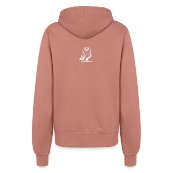 Lächelnde Schnee-Eule Kinder Zeichnung Skizze - Frauen Kapuzenjacke - Altrosa - Hinten - Maraike (178cm)