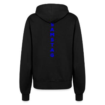 Samstag - blau - Frauen Kapuzenjacke - Schwarz - Hinten - Maraike (178cm)