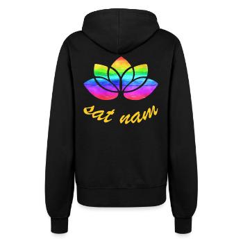 sat nam mit lotus regenbogen - Frauen Kapuzenjacke - Schwarz - Hinten - Maraike (178cm)