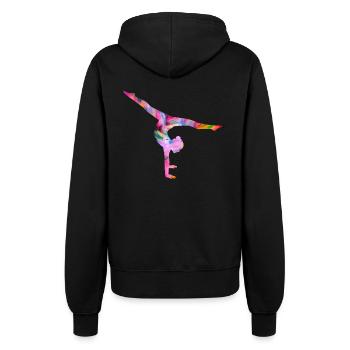 Turnen Handstand bunt - Frauen Kapuzenjacke - Schwarz - Hinten - Maraike (178cm)