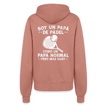 Je suis un papa Padelera Fête des pères Fun - Veste à capuche Femme - rose poudré - Dos - Maraike (178cm)