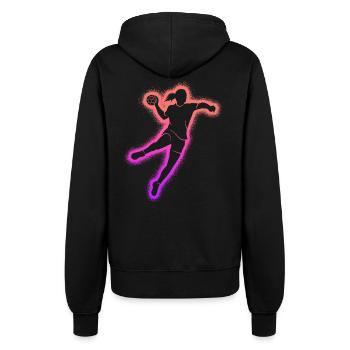 Handball Handballspieler Mädchen Handballerin - Frauen Kapuzenjacke - Schwarz - Hinten - Maraike (178cm)