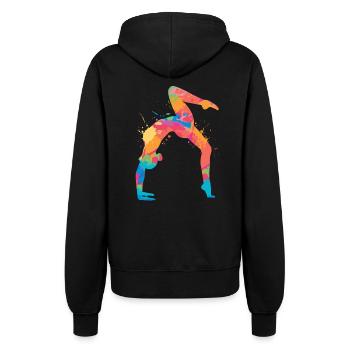 Turnerin Gymnastik Handstand Mädchen Damen Turnen - Frauen Kapuzenjacke - Schwarz - Hinten - Maraike (178cm)