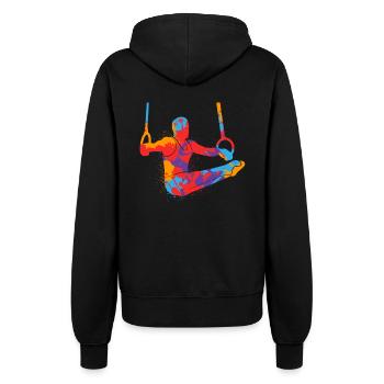 Bunter Turner Gymnastik Ringeturnen Jungen Turnen - Frauen Kapuzenjacke - Schwarz - Hinten - Maraike (178cm)