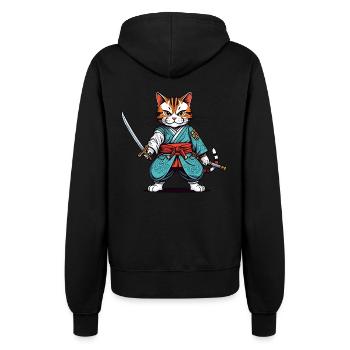 Chat samouraï - Veste à capuche Femme - noir - Dos - Maraike (178cm)