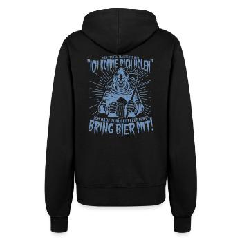 Bring Bier Mit! Bier Sensenmann T-Shirt - Frauen Kapuzenjacke - Schwarz - Hinten - Maraike (178cm)