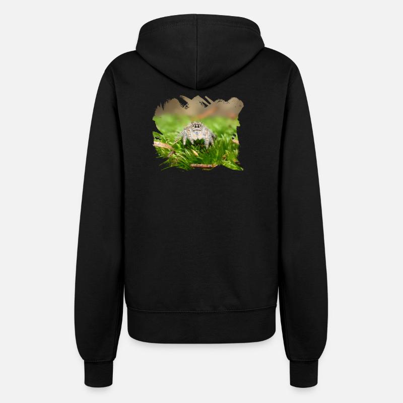 Phidippus texanus jumping spider, spring spinne. - Women’s Hooded Jacket - black