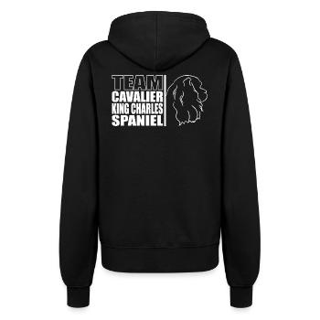TEAM Cavalier King Charles Spaniel Profil Wilsigns - Frauen Kapuzenjacke - Schwarz - Hinten - Maraike (178cm)