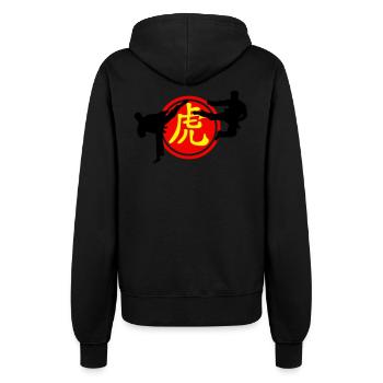 chinese_sign_tiger_karate_a_3c - Frauen Kapuzenjacke - Schwarz - Hinten - Maraike (178cm)