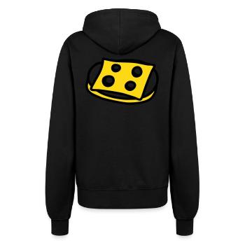 Käsebrot - V2 - Frauen Kapuzenjacke - Schwarz - Hinten - Maraike (178cm)