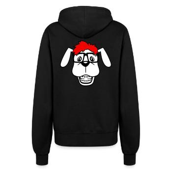 Hund Nerd Hornbrille Geek Zahnspange Schlau Lustig - Frauen Kapuzenjacke - Schwarz - Hinten - Maraike (178cm)