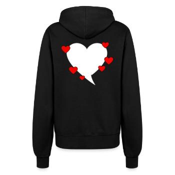 Speech bubble with hearts - Women’s Hooded Jacket - black - Back - Maraike (178cm)