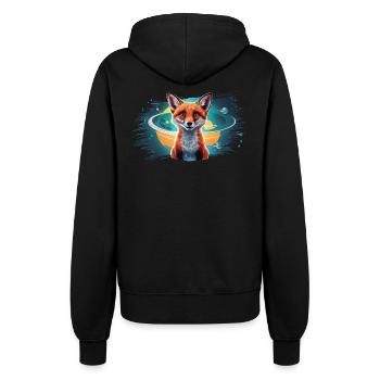 Fox - Illustration - Women’s Hooded Jacket - black - Back - Maraike (178cm)