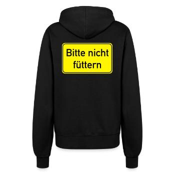 Bitte nicht füttern - Frauen Kapuzenjacke - Schwarz - Hinten - Maraike (178cm)