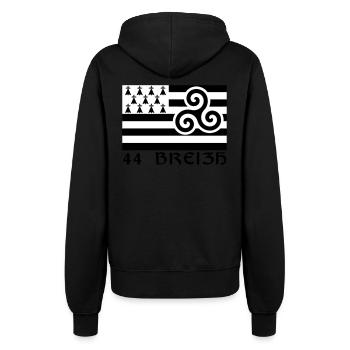 44 Breizh Loire-Atlantique Bretagne - Veste à capuche Femme - noir - Dos - Maraike (178cm)