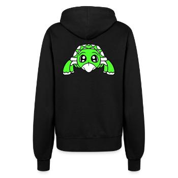 turtle cute cute googly eyes little child - Women’s Hooded Jacket - black - Back - Maraike (178cm)