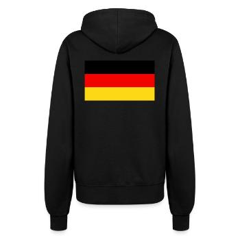 Deutschlandfahne Schwarz Rot Gold - Frauen Kapuzenjacke - Schwarz - Hinten - Maraike (178cm)