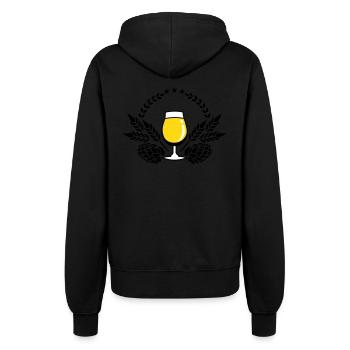 Pils Biertulpe, Hopfen und Malz (3c) - Frauen Kapuzenjacke - Schwarz - Hinten - Maraike (178cm)